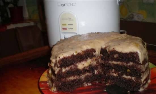 Chocolate cake sa kumukulong tubig sa Clatronic rice cooker