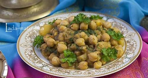 Curry indio con garbanzos y espinacas (magro) (para Zigmund & Shtain MC-DS42IH)