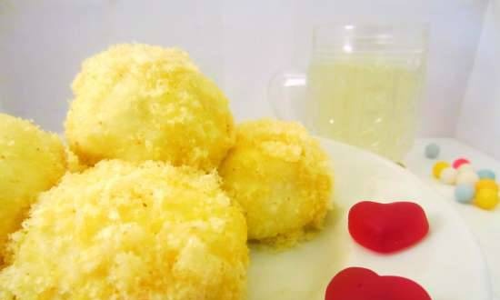 Palline di cagliata mimosa (puoi usare lo stampo per palline)