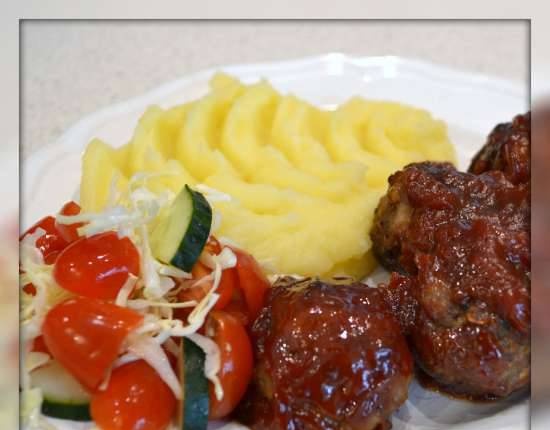 Polpette con salsa BBQ (Multicuisine DeLonghi)