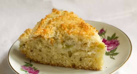 Torta al rabarbaro con glassa al cocco