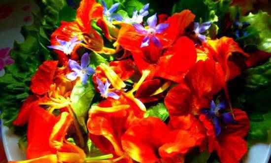 Ensalada de flores y verduras