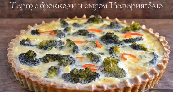 Crostata con broccoli e gorgonzola bavarese