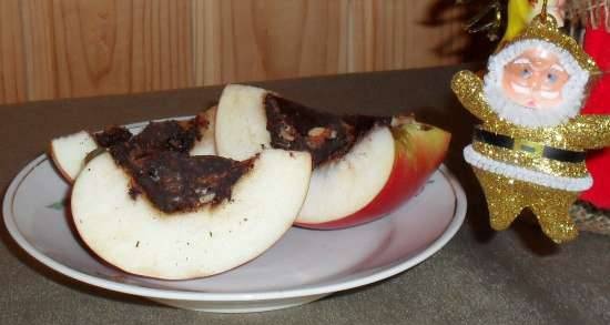 Postre de manzana y chocolate