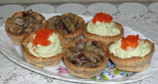 Tartlets sűrített tejjel (sütés nélkül)