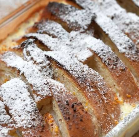 Bollo francés con crema de plátano