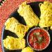 Pancakes Roti Jala with Salsa sauce