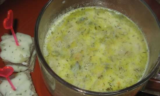 Zuppa di cavolo fresca con latte