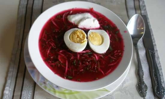 Borscht cold Pagbati mula sa tag-init