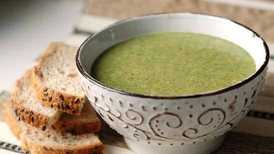 Rice soup with spinach