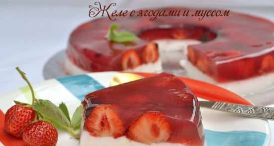 Gelatina con frutos rojos y mousse