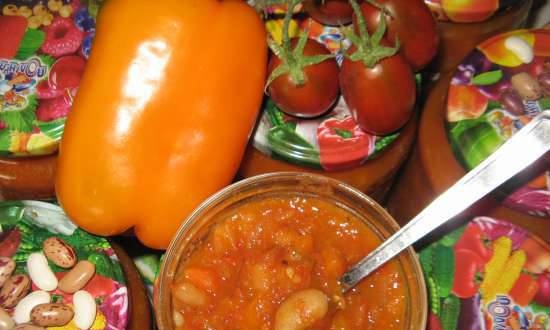 Assorted salad with beans for the winter