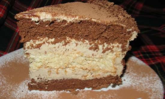 Chocolate-sesame cake na may halva cream