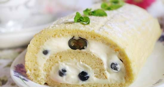 Rotolo di limone e mirtilli