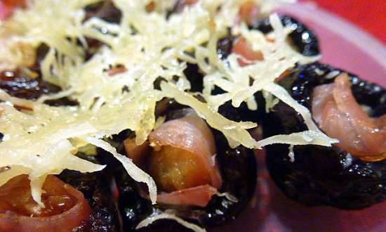 Prunes prunes al forn amb castanyes