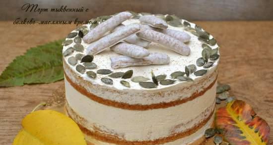 Pumpkin cake with protein-butter cream