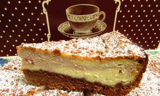 Torta al cioccolato fondente con ripieno di ricotta e lamponi