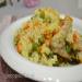  Rice with green peas and chicken, simmered in the oven