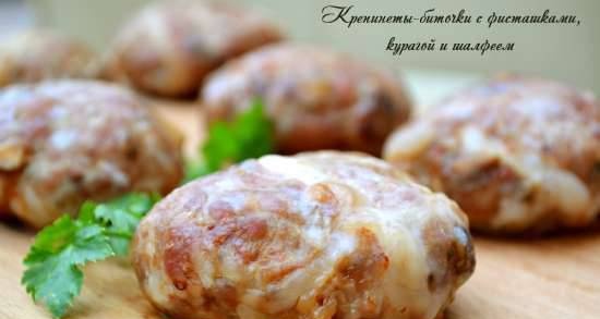 Krepinets-polpette con pistacchi, albicocche secche e salvia