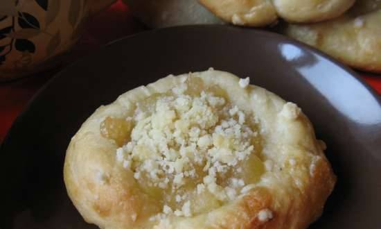 Tartas de queso con manzanas y streusel