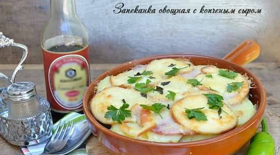 Vegetable casserole with smoked cheese