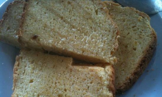 Wheat bread with corn flakes in milk