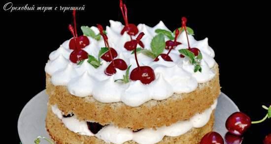 Nut cake with cherries