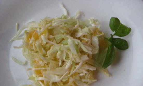 Fresh cabbage salad with pumpkin