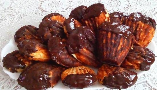 Cáscaras de cuajada a base de harina sin almidón con naranja y chocolate en Madeleine Prinsess