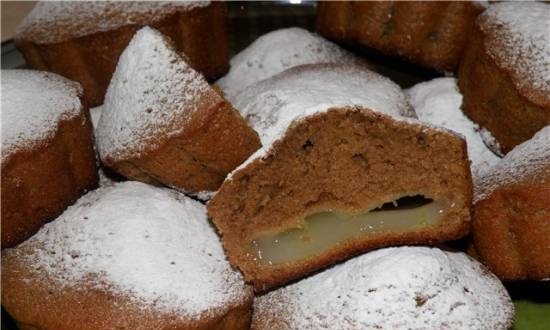 Muffins de chocolate con relleno de limón