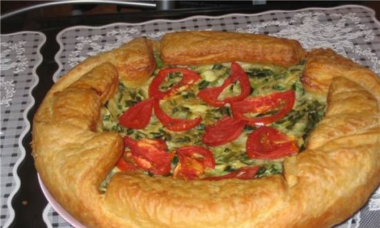 Torta sfoglia con cipolle verdi