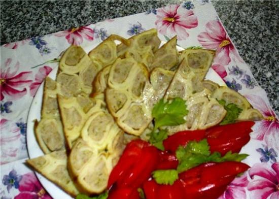 Pollo relleno de tortitas