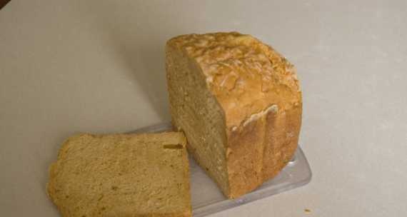 Tomato bread with cheese in a bread maker