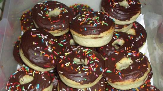 Donuts al forn amb esmalt de xocolata