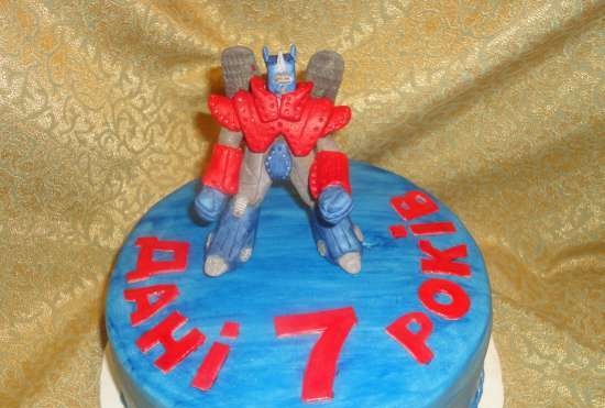 Cakes based on cartoons Transformers, Lego and other superheroes