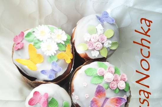 Examples of decorating Easter cakes and Easter