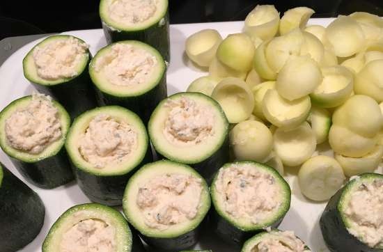 Pinalamanan na zucchini na may ricotta sa (anumang) pressure cooker