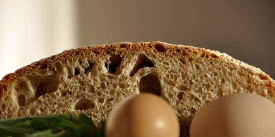 Rustic wheat bread (Pane Bigio) in the oven