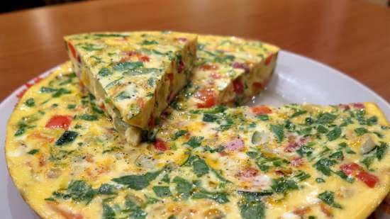 Omelette con verdure in un multicooker Panasonic SR-TMZ550