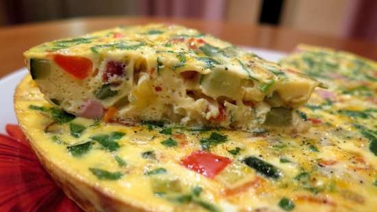 Omelette con verdure in un multicooker Panasonic SR-TMZ550