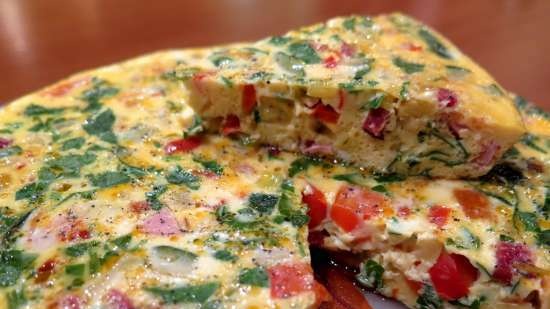 Omelette con verdure in un multicooker Panasonic SR-TMZ550