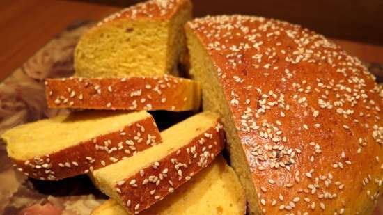 Pan de crema de calabaza en el horno