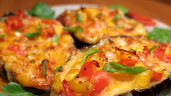 Baked Eggplant with Cheese, Pepper and Tomato (Multicuisine DeLonghi)