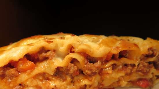 Lasagne with meat and mushrooms (Multicuisine DeLonghi)