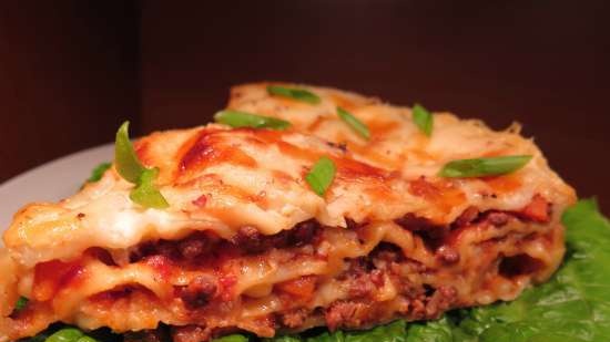 Lasagne with meat and mushrooms (Multicuisine DeLonghi)