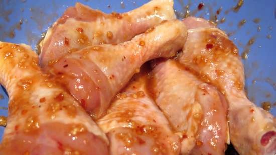 Chicken legs in hot-sour-sweet glaze (Multicuisine DeLonghi)