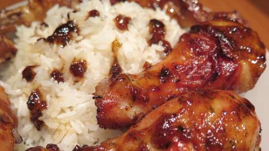 Chicken legs in hot-sour-sweet glaze (Multicuisine DeLonghi)