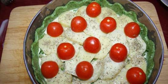 Pastís tricolor amb espinacs (Torta salata tricolore)