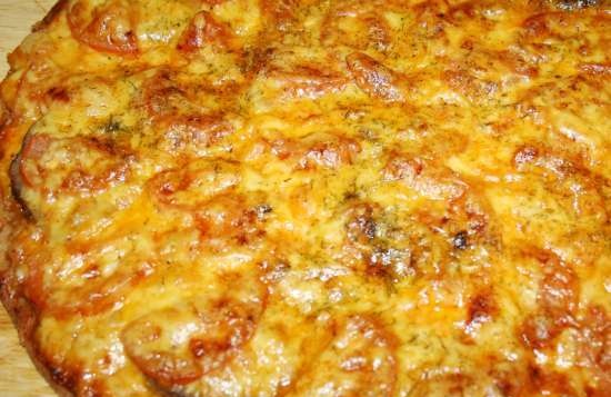 Pizza de cereales integrales sin levadura