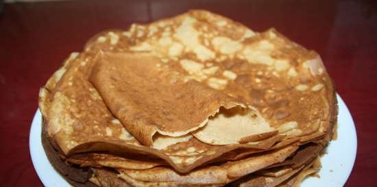 Buckwheat pancakes baked with cheese and cottage cheese